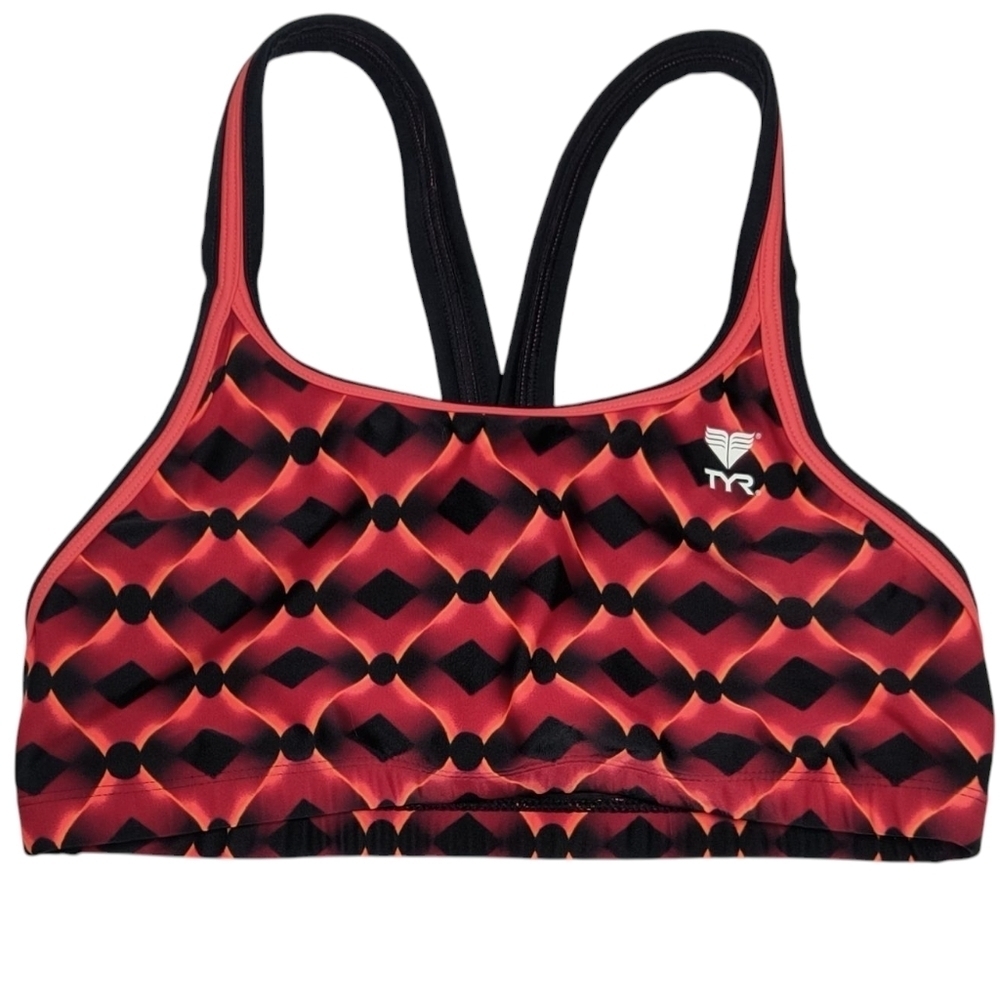 TYR Women's Red and Black Athletic Racerback Swim Top M - Picture 6 of 6